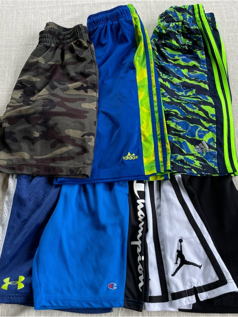 Lot Of 6 Youth Boys Large Basketball Shorts Under Armour Adidas Champion Jordan - Picture 2 of 6